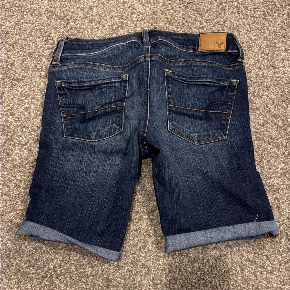 American Eagle Outfitters Dark Blue Denim Shorts - Picture 4 of 5